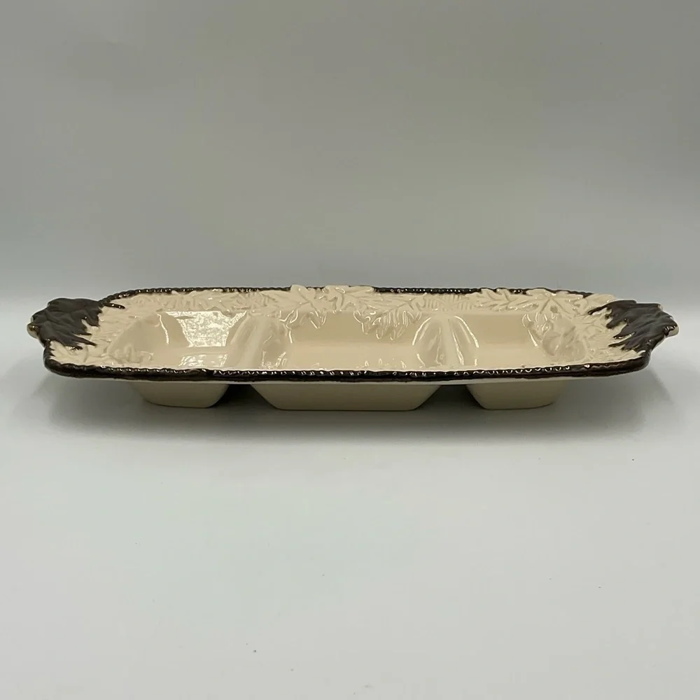 Ceramic Fall Relish Divided Serving Dish